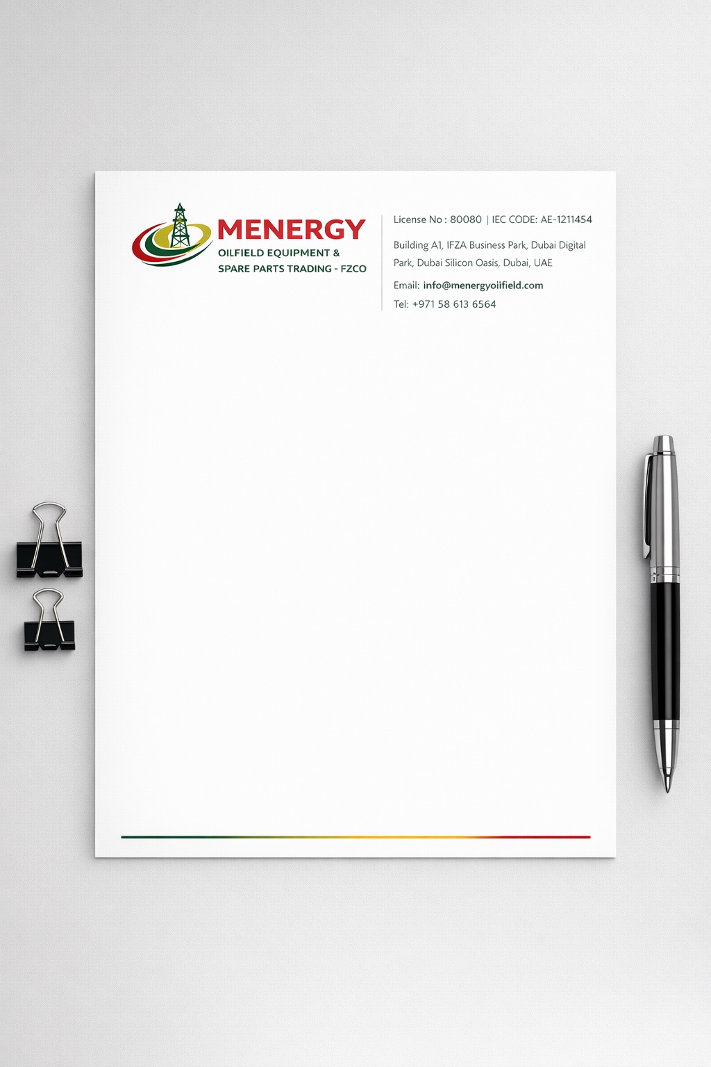 Official company letterhead